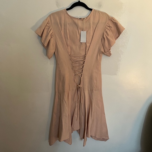 NWT Ulla Johnson Otille Dress Lace Up Front Pink Size 2 - Picture 3 of 13